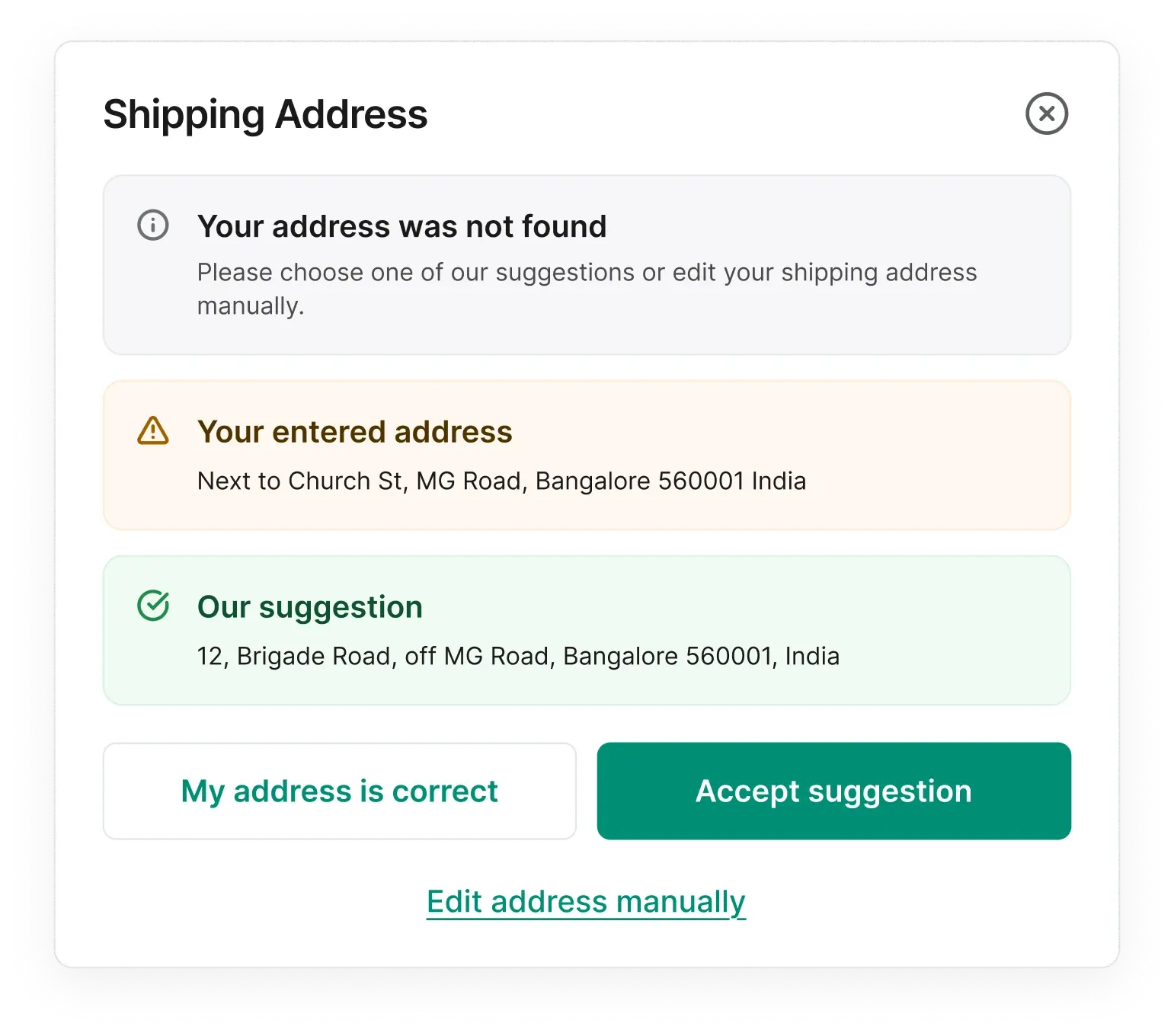 Address validation